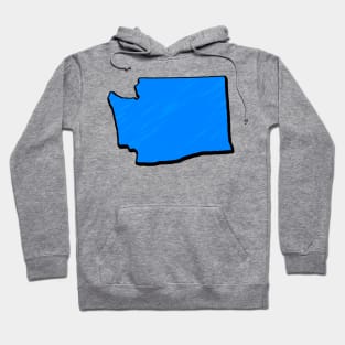 Bright Blue Washington Outline Hoodie